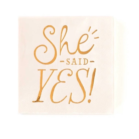 Pink and Gold “She Said Yes” Engagement Party Tableware Set - Picture 2 of 13